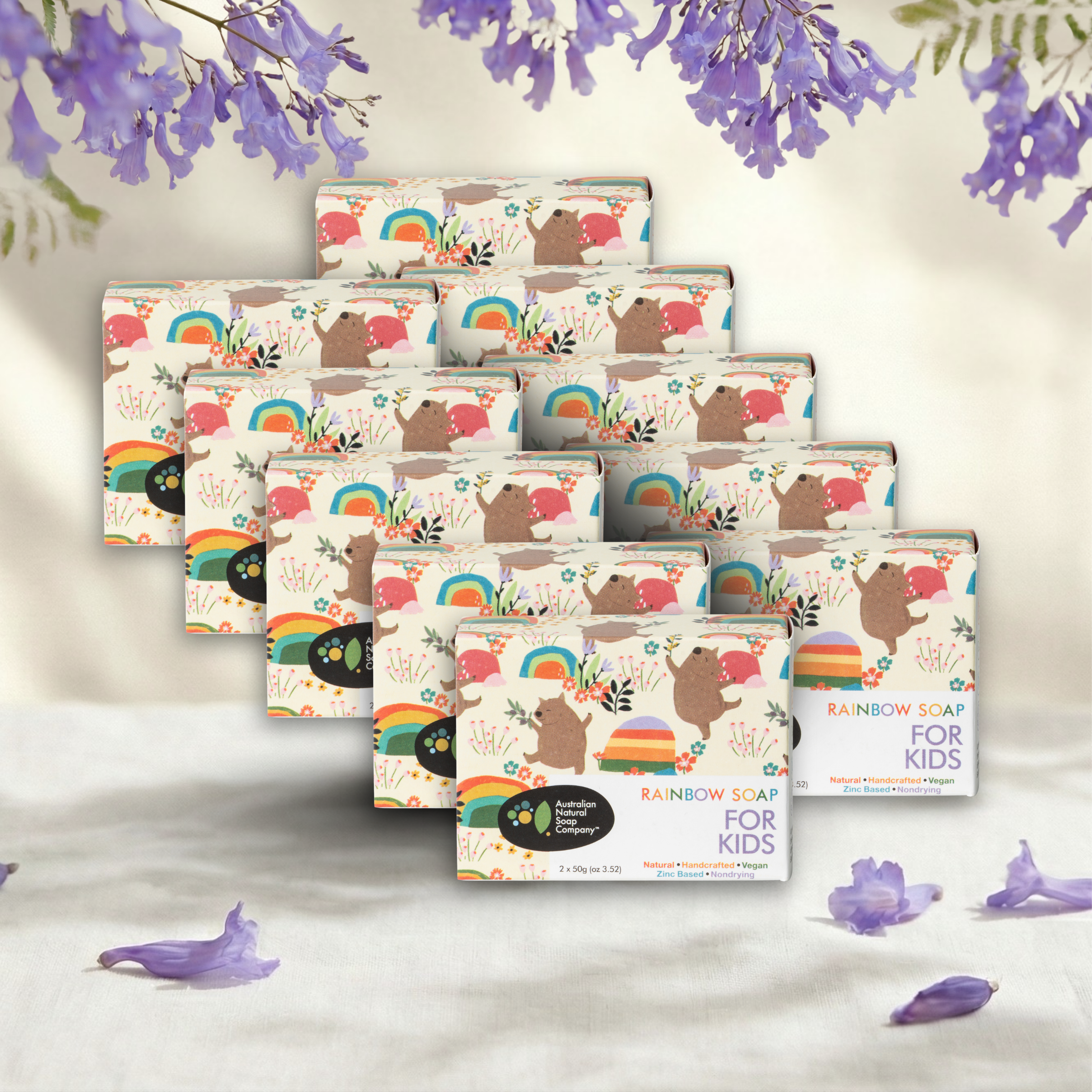 Rainbow Soap For Kids - 10 Pack