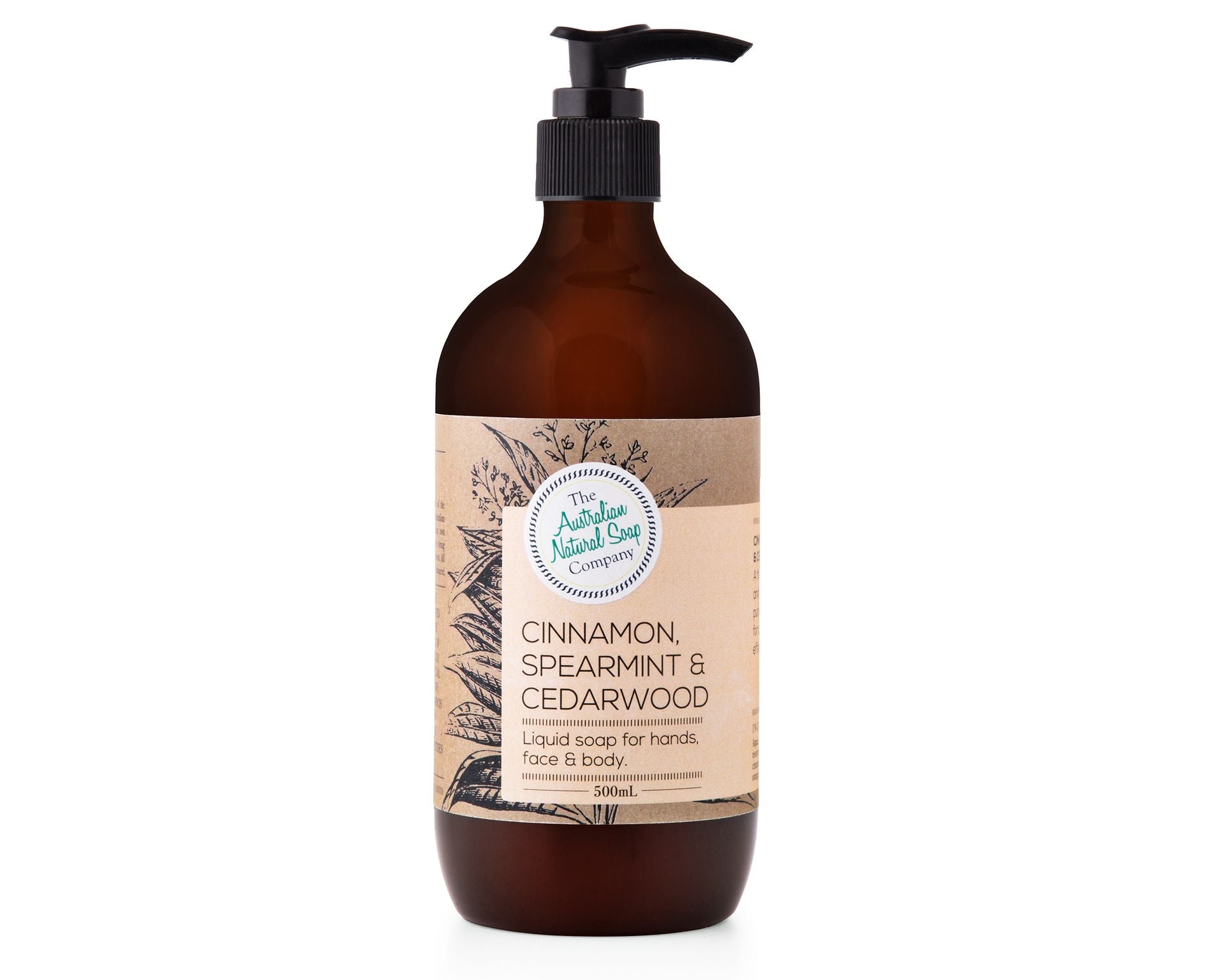 Cinnamon, Spearmint & Cedarwood Liquid Soap 500ml