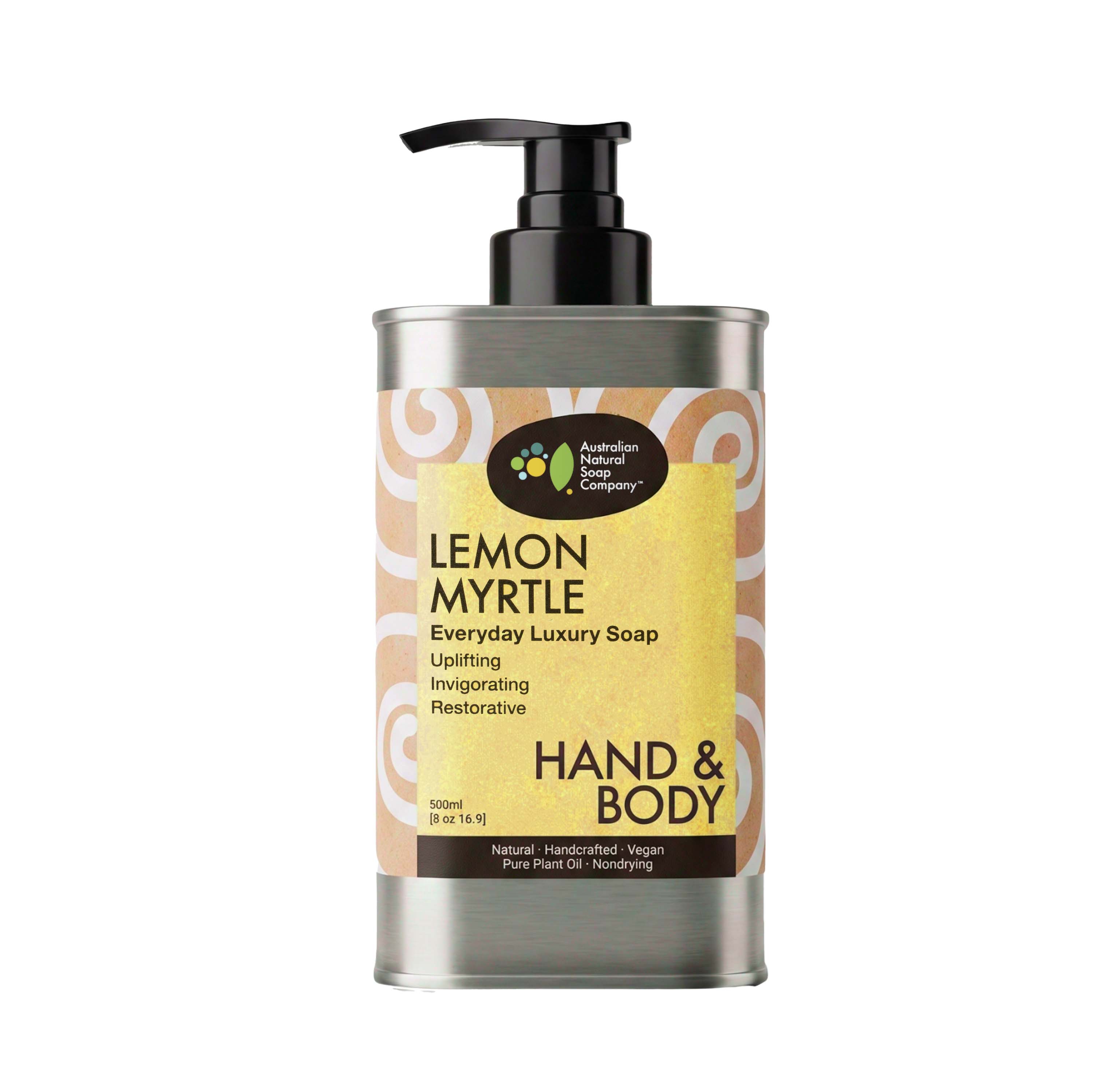 Lemon Myrtle Hand & Body Wash 500ml Steel Bottle
