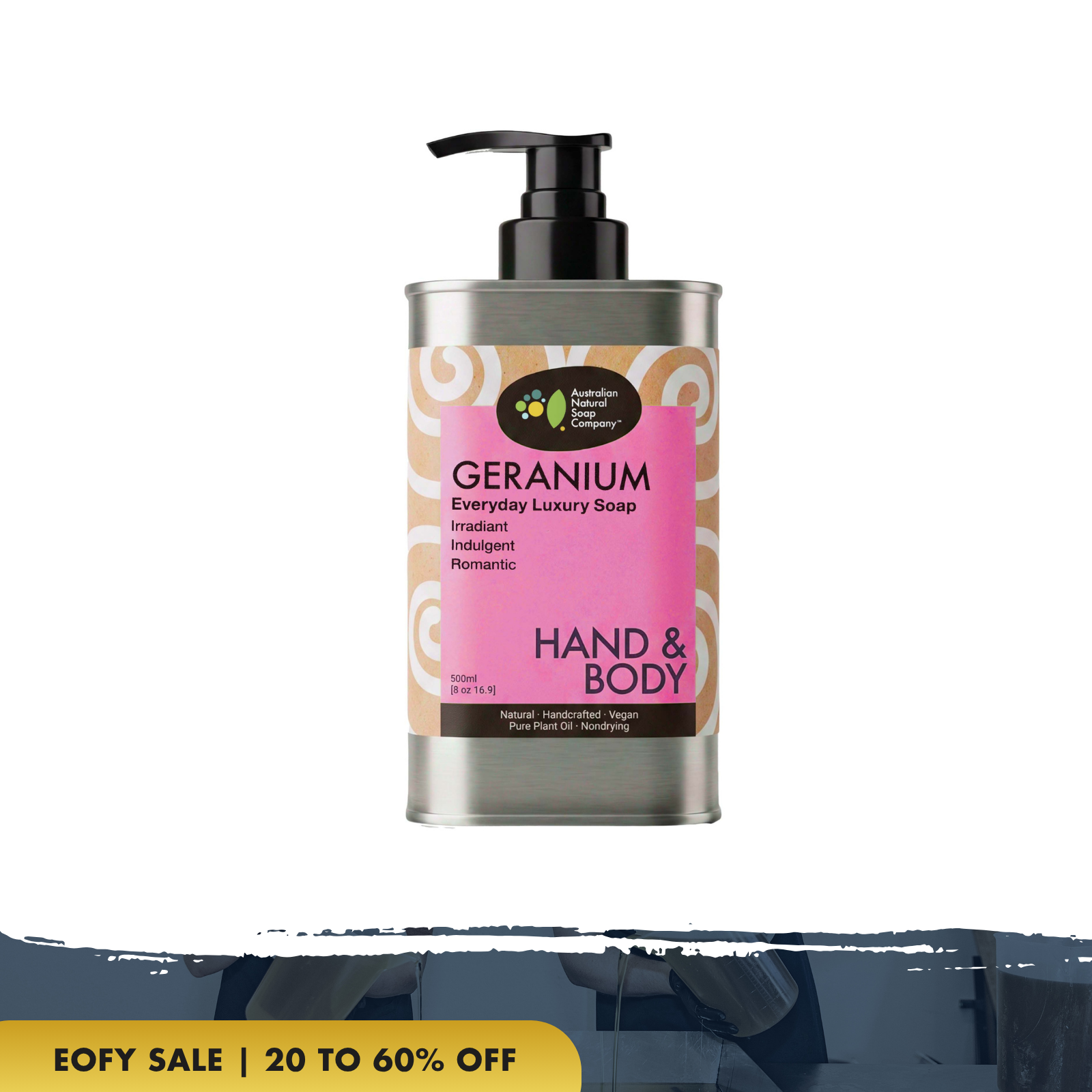 Geranium Hand & Body Wash 500ml Steel Bottle