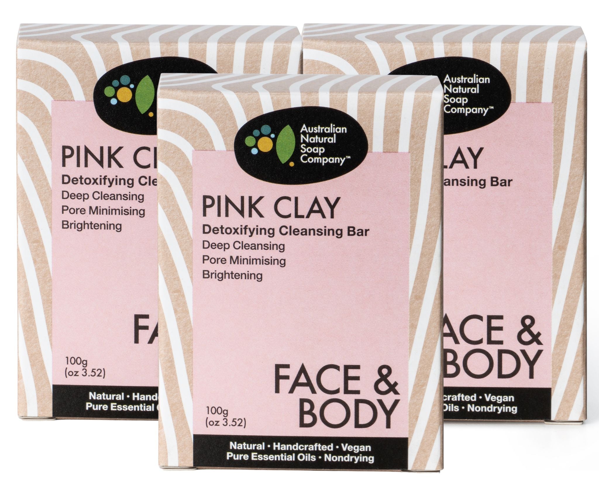 Pink Clay Detoxifying Cleanser - 3 Soap Bundle