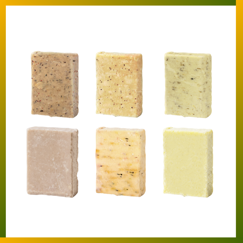 Six different textures and scents in one set